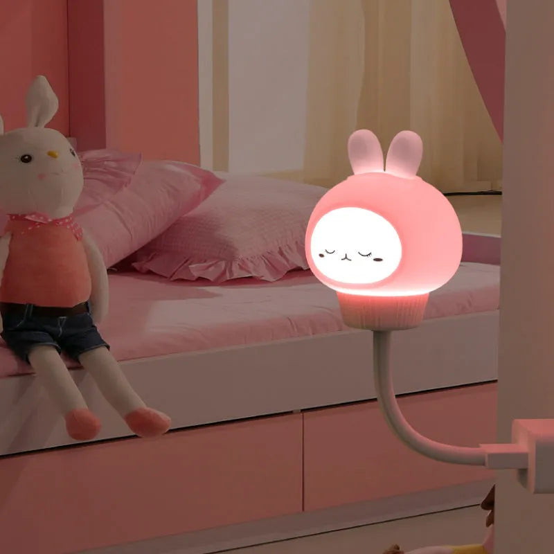 USB portable LED night light with cartoon bear design and remote control