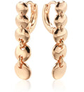 Gold coloured woven copper circle drop earrings with retro design