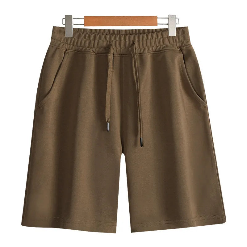 Cotton summer shorts with micro-elastic fabric in straight cut design showing colour options