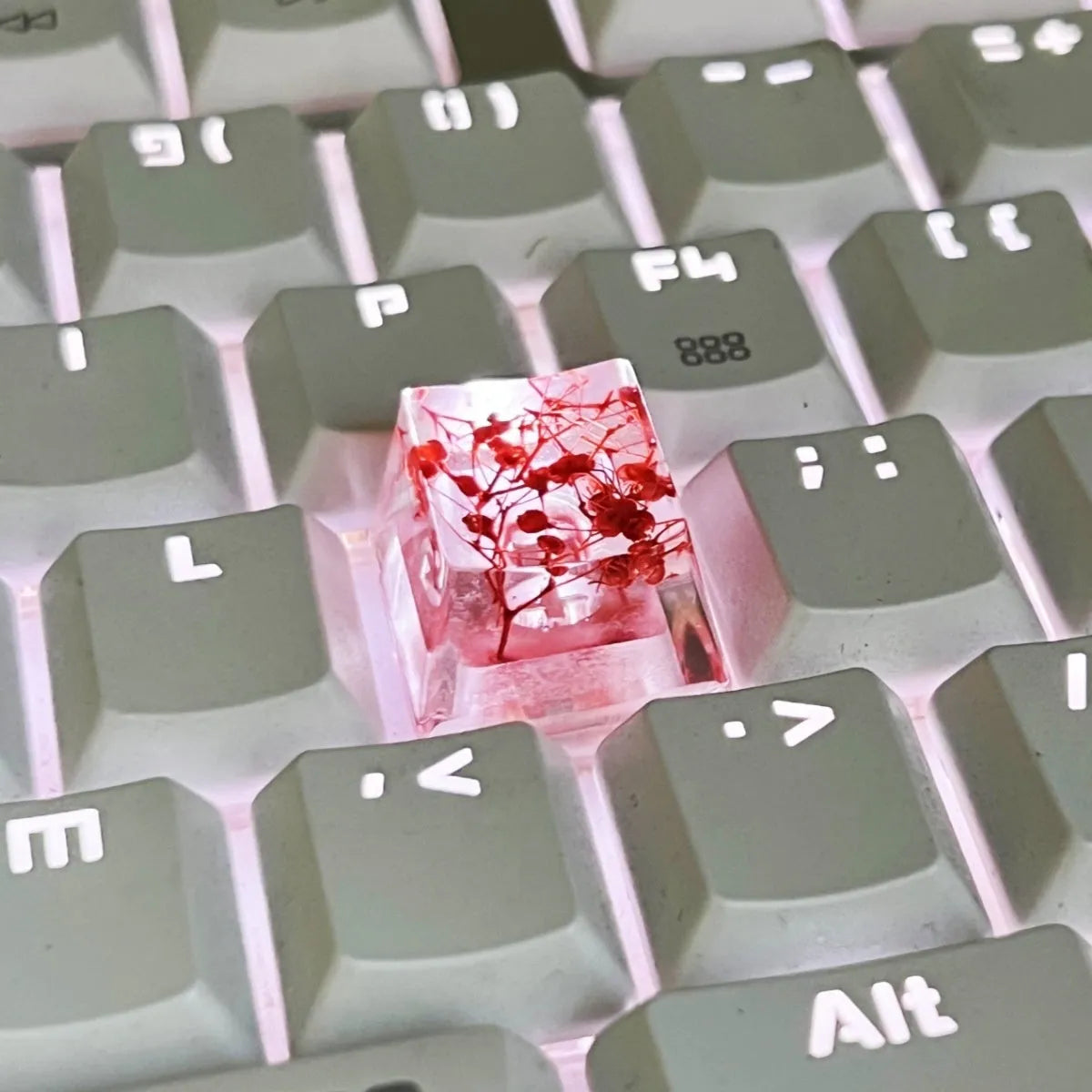 Resin starry sky keycap for mechanical keyboards in green colour option