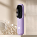 Wireless anion straight comb in beige, pink, purple, or black colours with Type-C charging port
