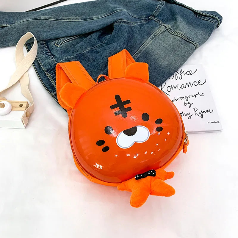 Hard shell children's backpack with cute cartoon animal design for kindergarten boys and girls