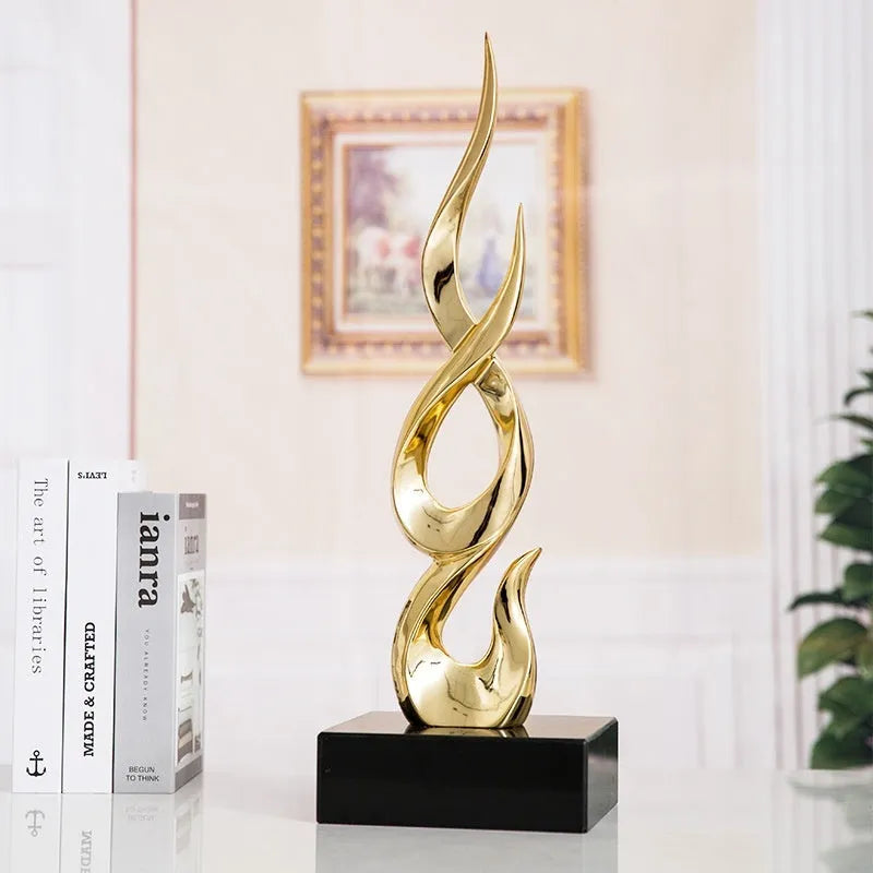 Resin high-rise festival ornament in modern minimalist style with metallic finish