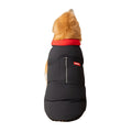 Winter cotton-padded vest dog coat for large Golden Retriever with zipper pocket, black colour