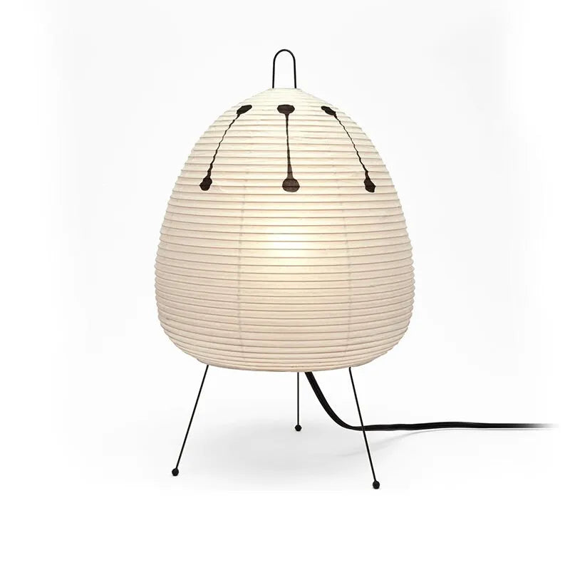 Japanese style rice paper table lamp with handmade shade and aluminium base