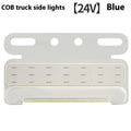 COB LED truck side marker light with aluminium housing in red, yellow, green, blue, or white.
