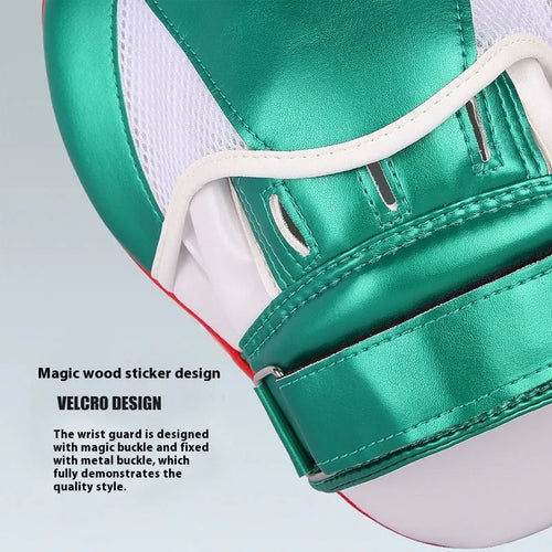 Vertical Sanda baffle target for boxing training in gold or green PU leather