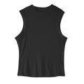 Men's loose-fit athletic vest in white or black with quick-dry polyester for summer sports