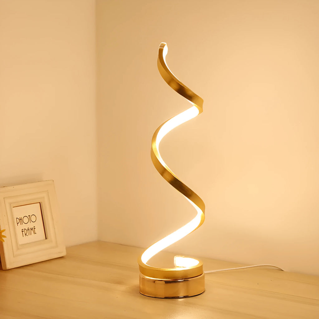 Black or white LED table lamp with aluminium shade and compact 125*450mm dimensions
