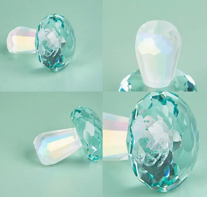 Colourful crystal mushroom decorative ornament in modern simple style, 40mm by 53mm.