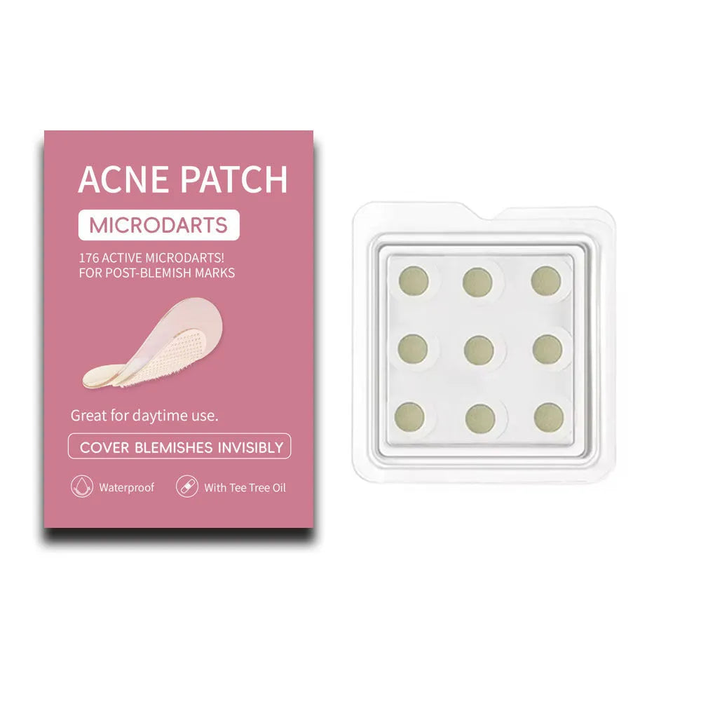 Box containing 9 pimple patches for acne desalting and closed comedone treatment