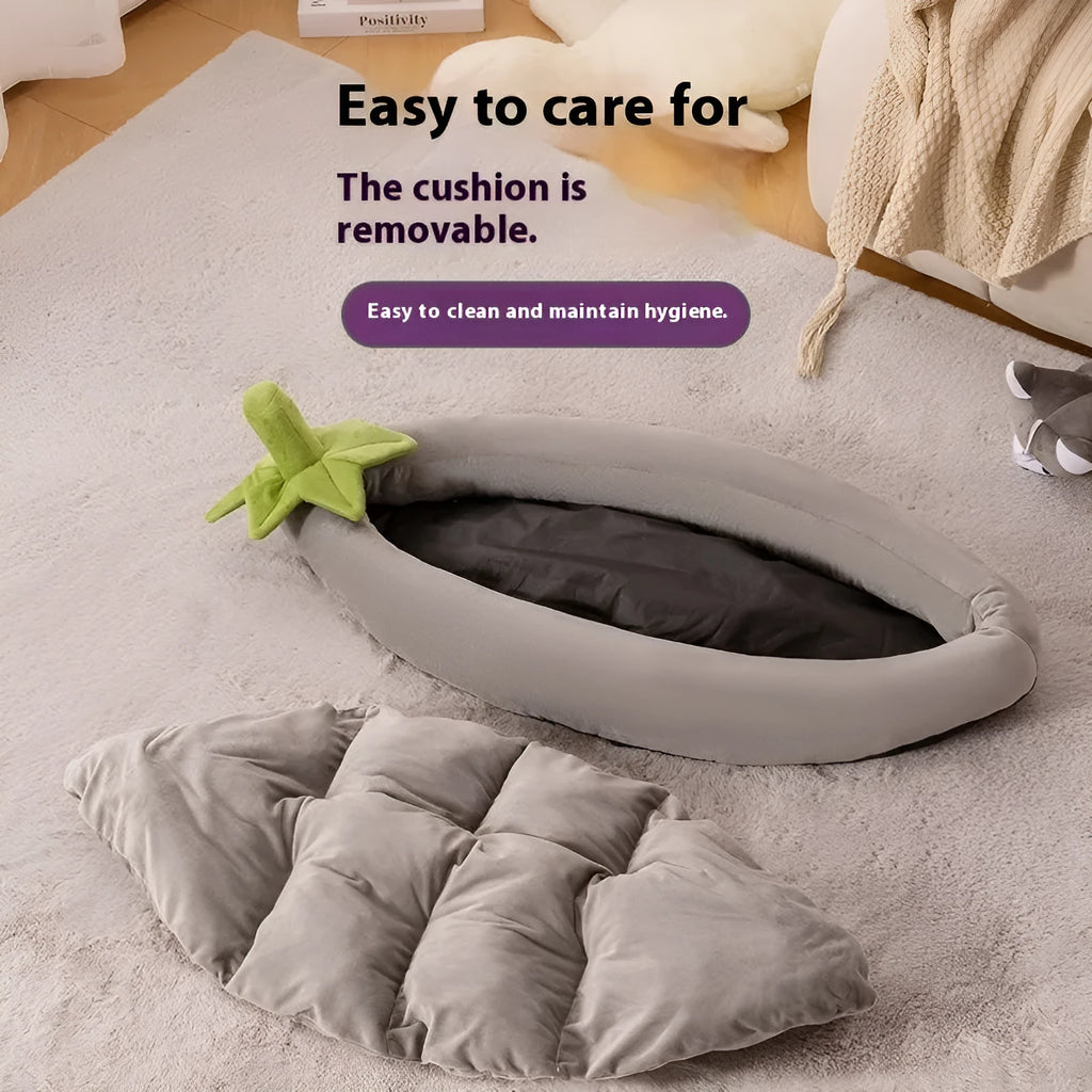 Washable cloth dog mat in brown colour showing removable design with size options from S to XXL