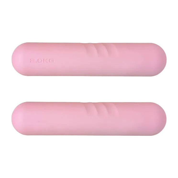 Silicone edging hand-drawn dumbbell stick in selection of colours with cast iron construction