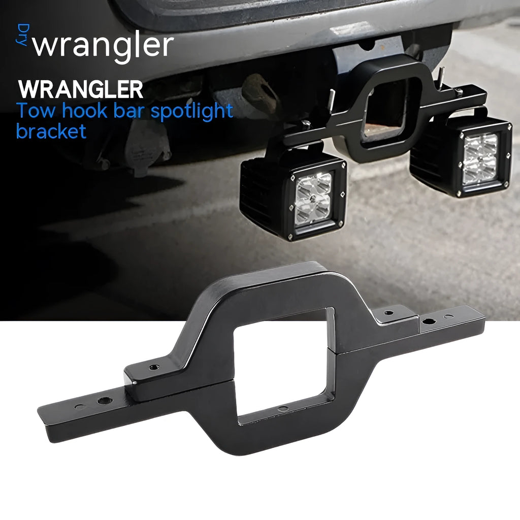 Black aluminium alloy LED light mounting bracket for a Jeep Wrangler