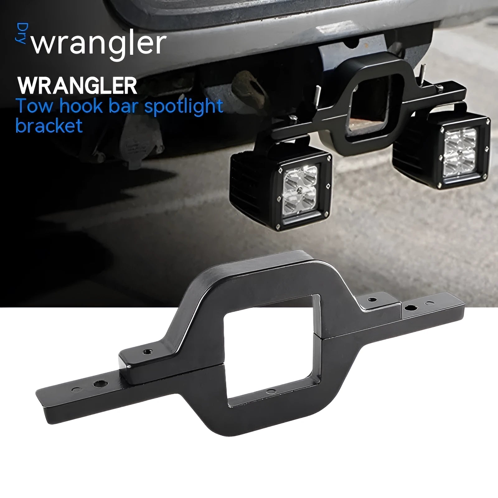 Black aluminium alloy LED light mounting bracket for a Jeep Wrangler