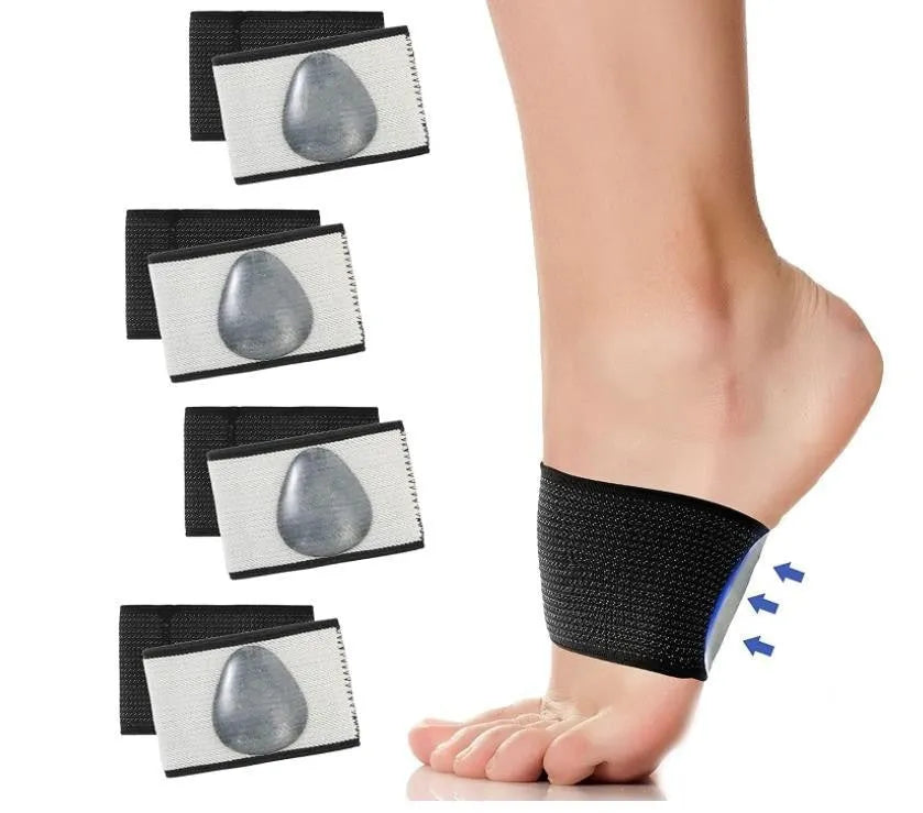 Flat foot elastic arch support bandage with heart style foot pad for men and women