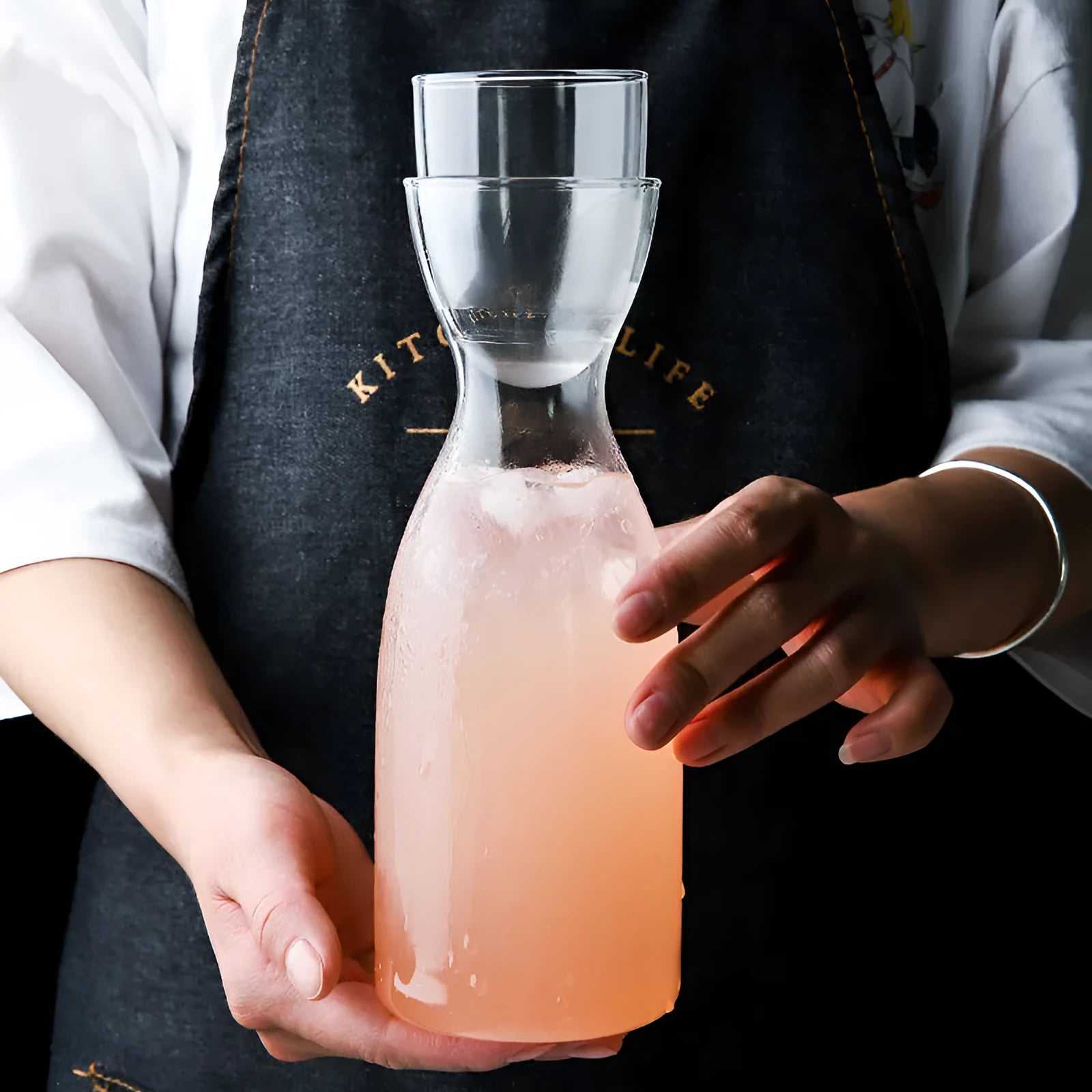 Transparent glass kettle and cup set in Nordic simple style for cold drinks
