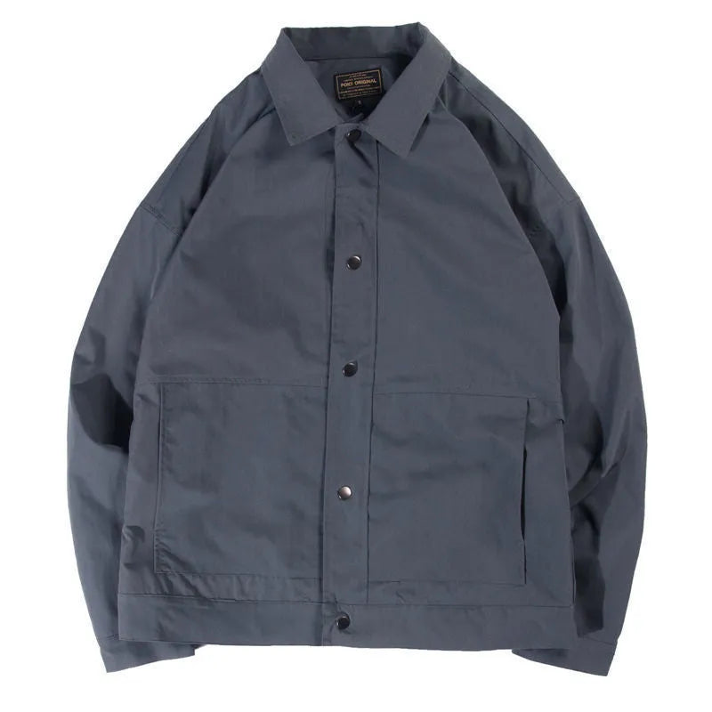Korean-style thin men's jacket in polyester fabric for spring and autumn wear