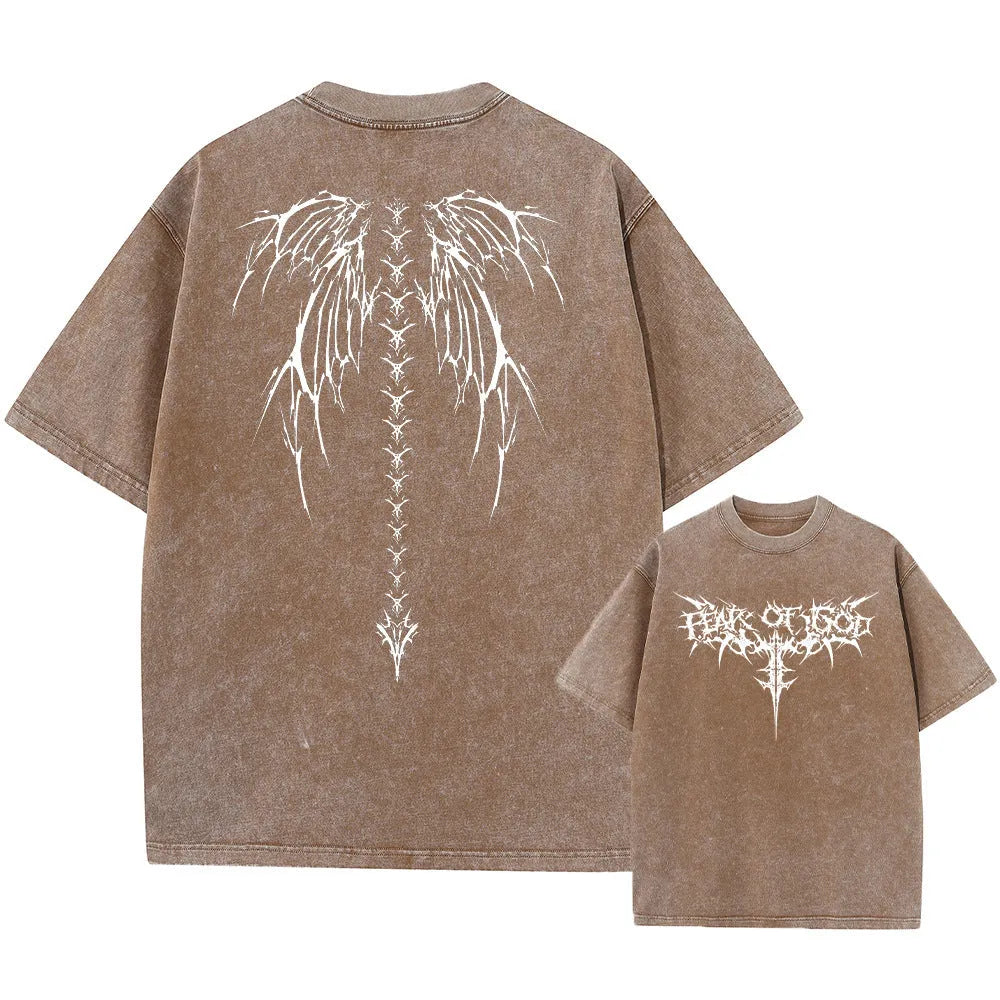 Oversized men's cotton T-shirt in loose fit with drop-shoulder sleeves for casual summer wear