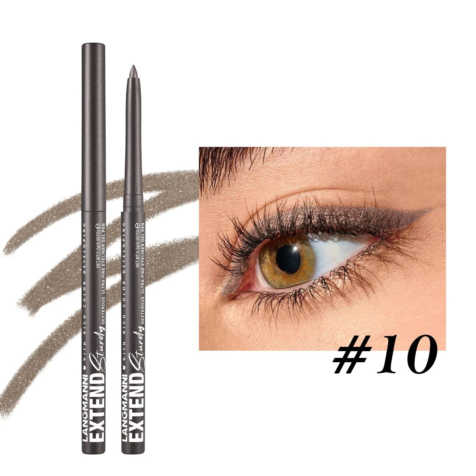 12 colourful gel glitter eyeliner pencils in matte, glitter, metallic and pearl effects