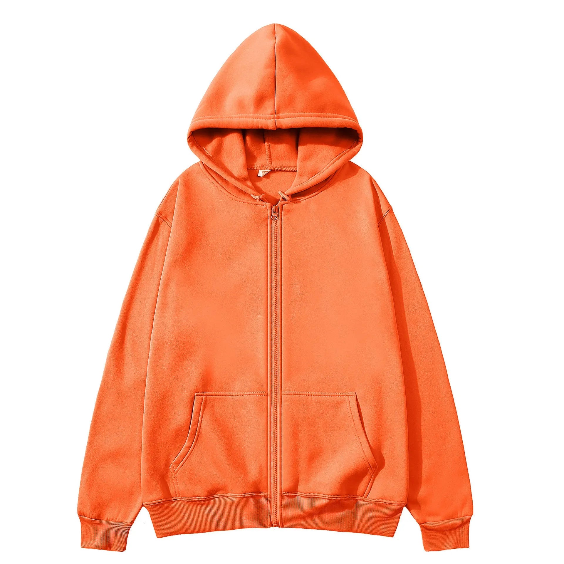Men's solid colour loose fit zip-up sports jacket on a hanger
