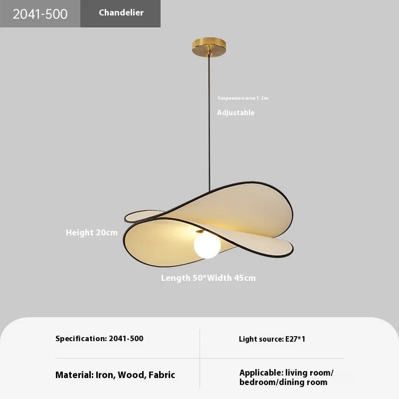 French artistic style fabric potato chip chandelier pendant light with modern simplicity design