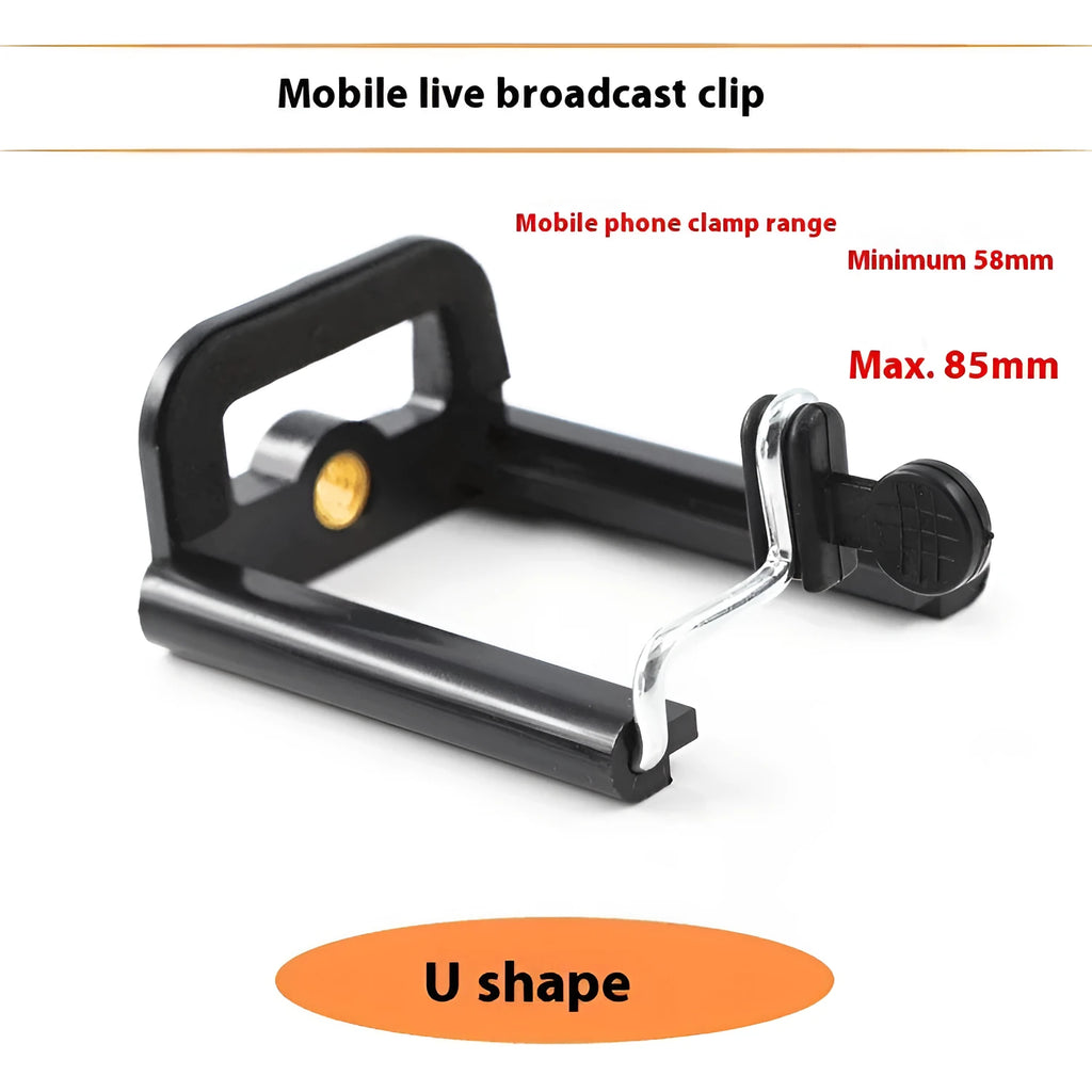 Black plastic U Clip mobile phone holder bracket for mounting on pipes and poles