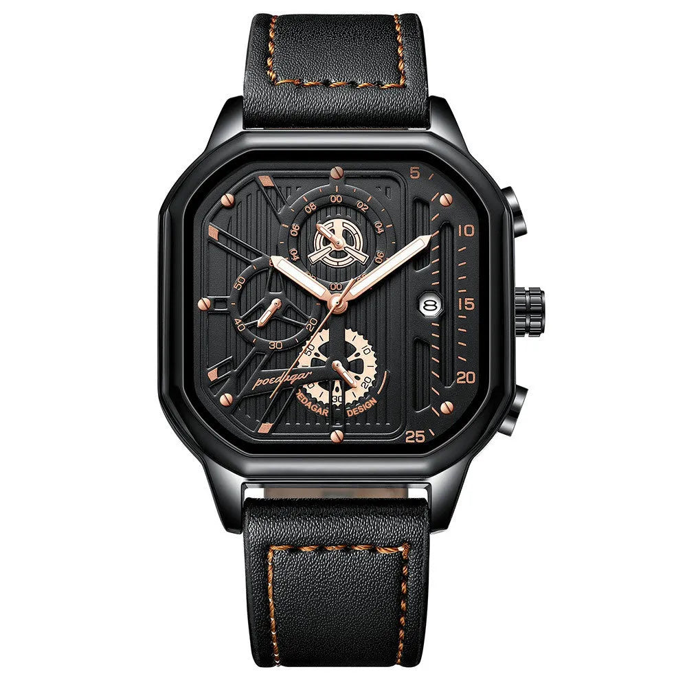 Men's sports quartz watch with 8mm thick belt-style strap in multiple colour variations