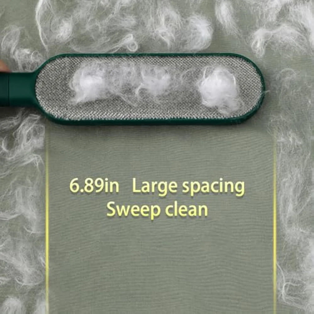 Double-sided pet hair remover brush in blue, green or white with storage box base