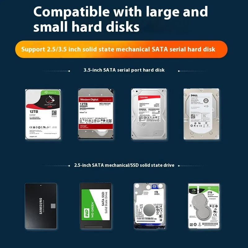 USB 3.0 hard disk enclosure for 3.5-inch SATA drives with slide cover design in multiple colour options
