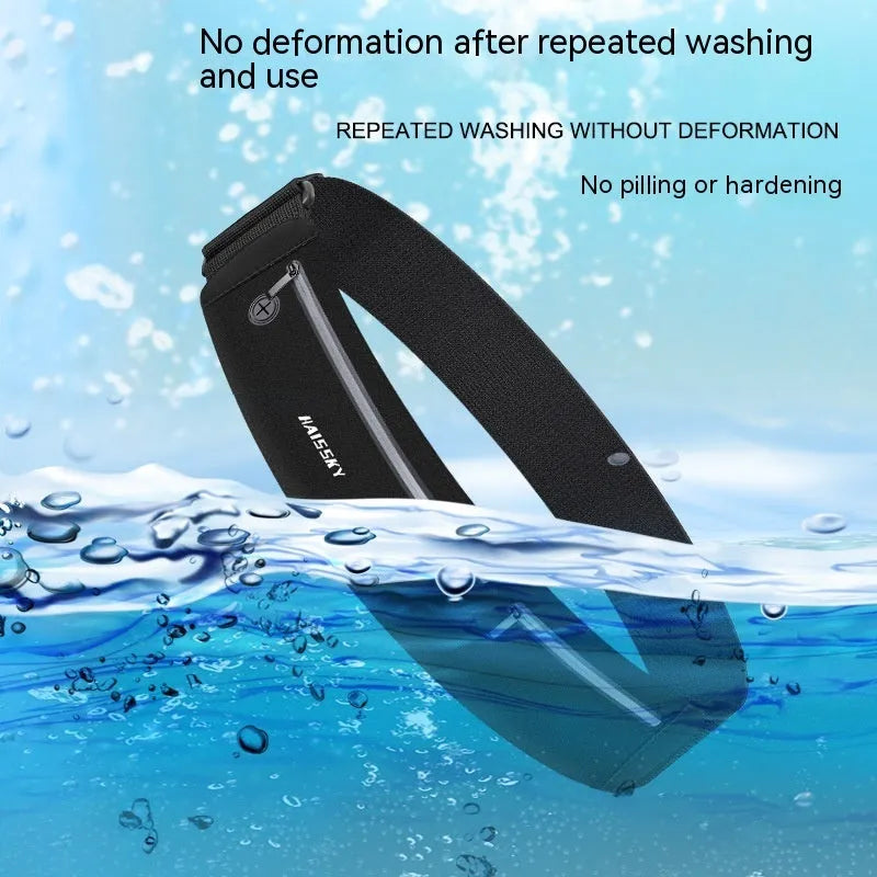 8-inch waterproof waist bag for outdoor sports in nylon Lycra with anti-theft features
