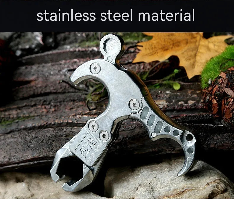 Zinc alloy archery release aid with a two-axis harpoon clip on a white background