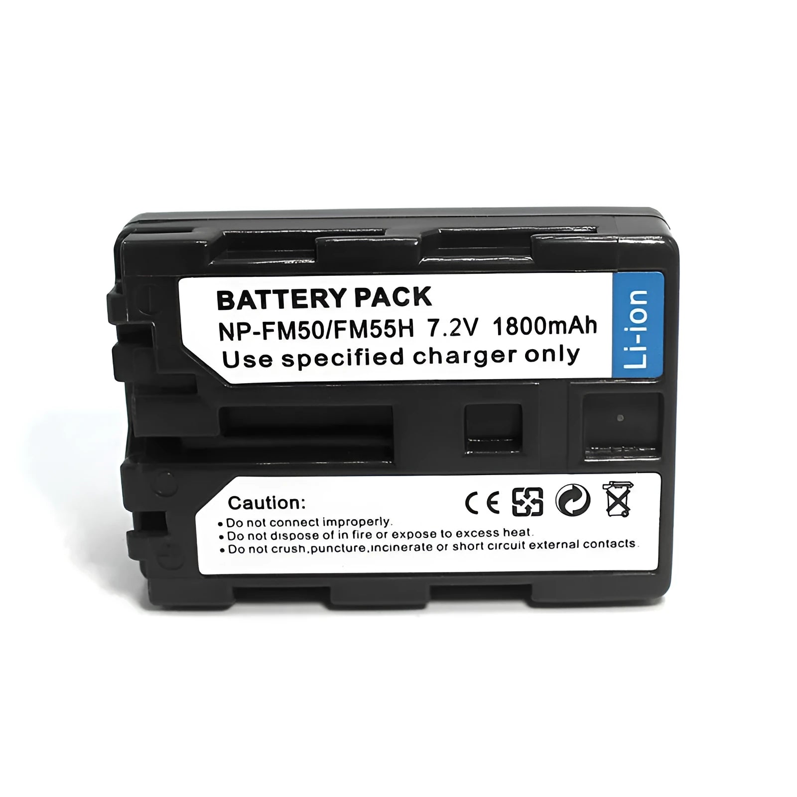 Black Sony NP-FM50 compatible charging set with battery and charger