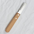 Pet stripping comb with wood handle and metal blade for dog and cat grooming
