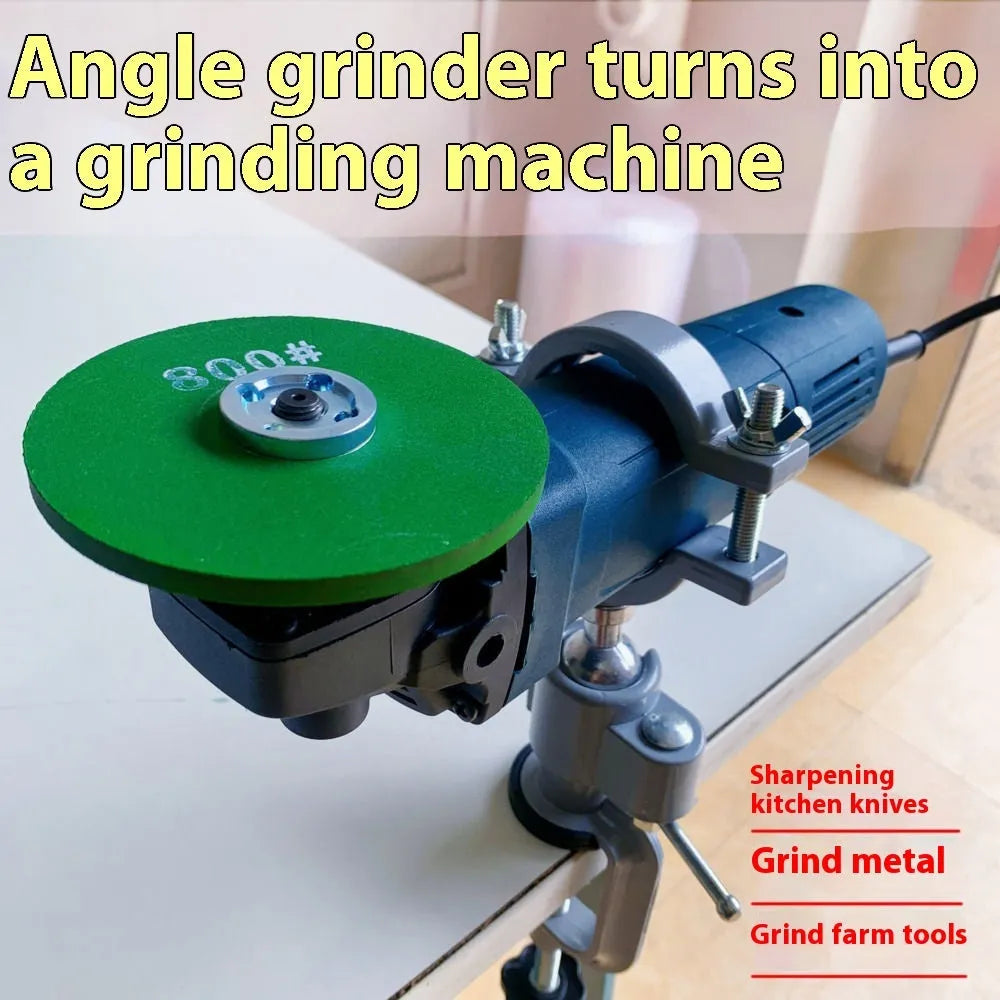360 rotating clamp-on bench vise with tungsten steel jaws shown mounted to workbench edge