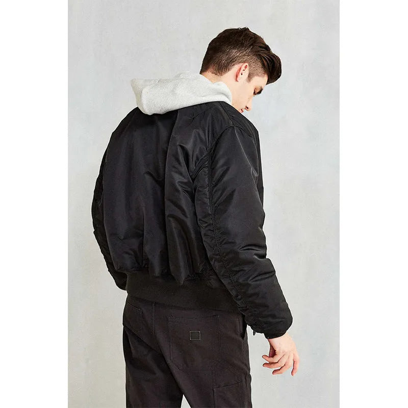 Men's American workwear pilot cotton-padded jacket in loose fit with double-sided nylon construction