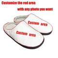 Pattern printed cotton slippers with flannel lining, shown in a customisable colour with soft TPR soles.