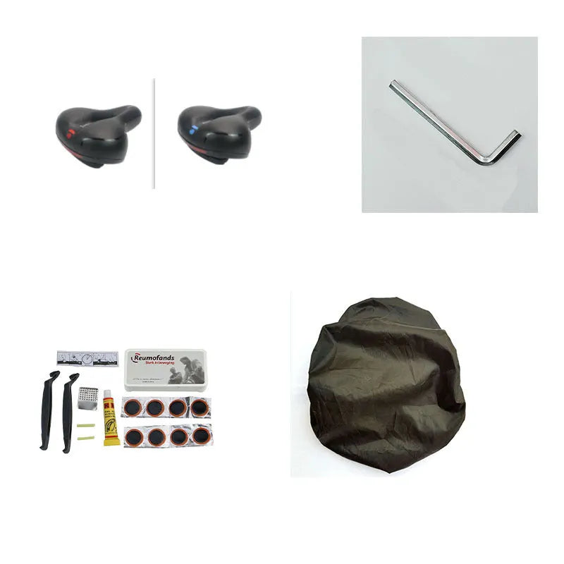 Bicycle cushion with thickened silicone padding and black PU leather cover on bicycle seat