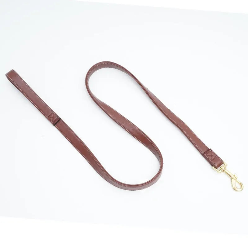 Black and maroon PU leather dog traction belt with metal clip.