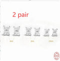 S925 sterling silver crystal flower stud earrings with petal design in gold or platinum plating