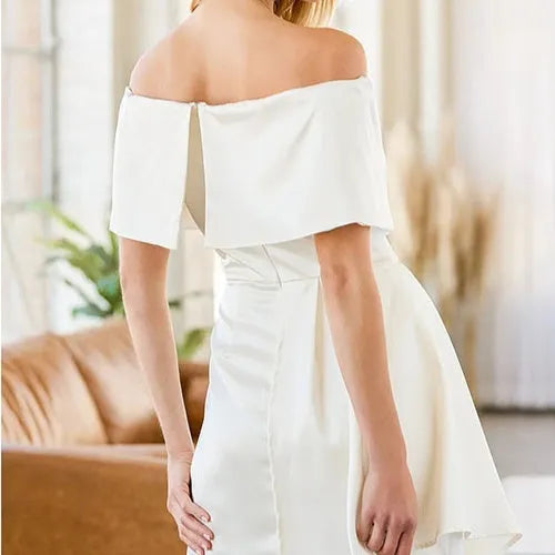 Off-shoulder strapless dress with high waist, patchwork skirt, and lace-up front detail in matcha green colour