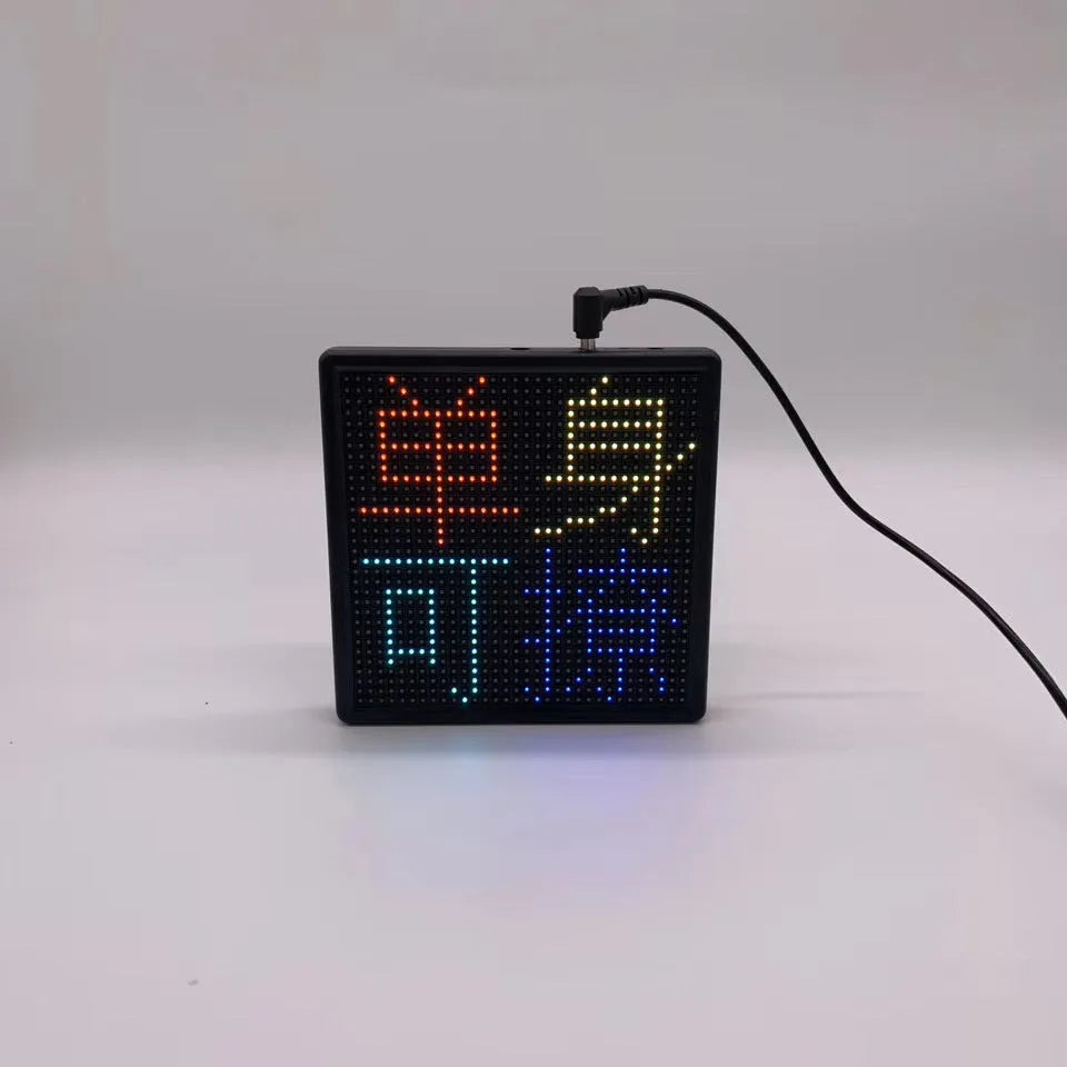 Bluetooth wireless LED car display screen with aluminium frame and 32x32 RGB resolution