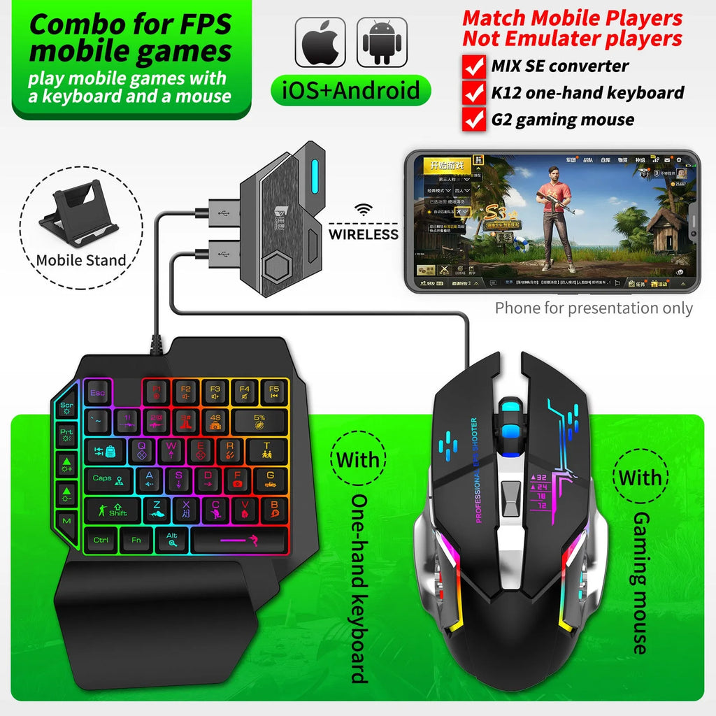 Gamwing Jiaying black USB converter for keyboard and mouse mobile gaming compatibility.