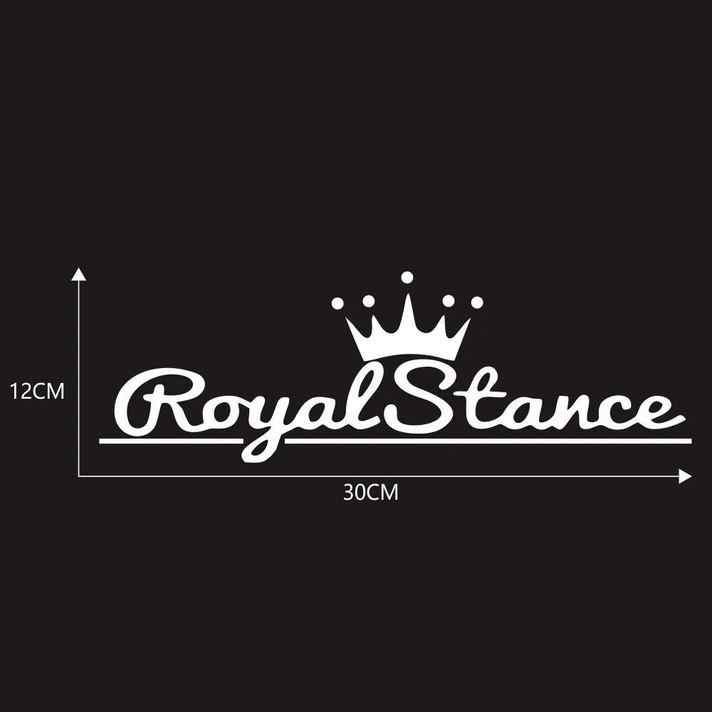Reflective crown-shaped car sticker on vinyl sheet showing black, white, and colour options.