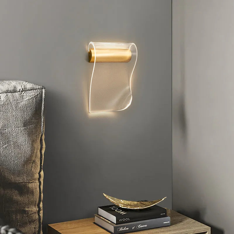 Simple wall lamp with white acrylic shade and black iron arm, shown in left bend orientation.