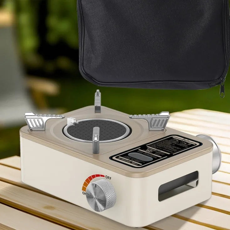 White infrared portable gas stove with windproof fierce flame for outdoor cooking