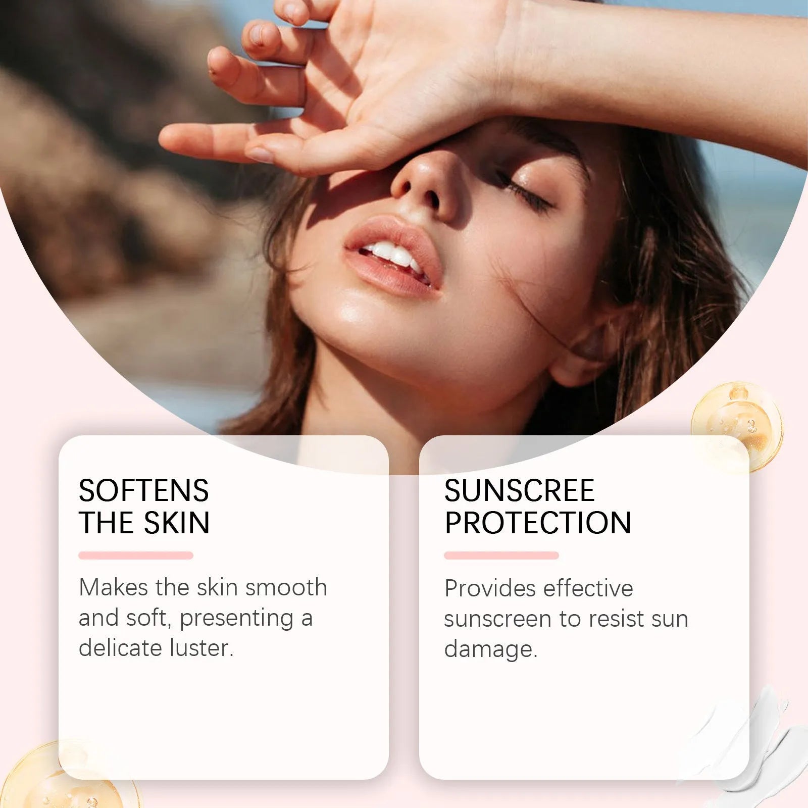Sun protection body oil 100ml with shimmer containing coconut and avocado oil