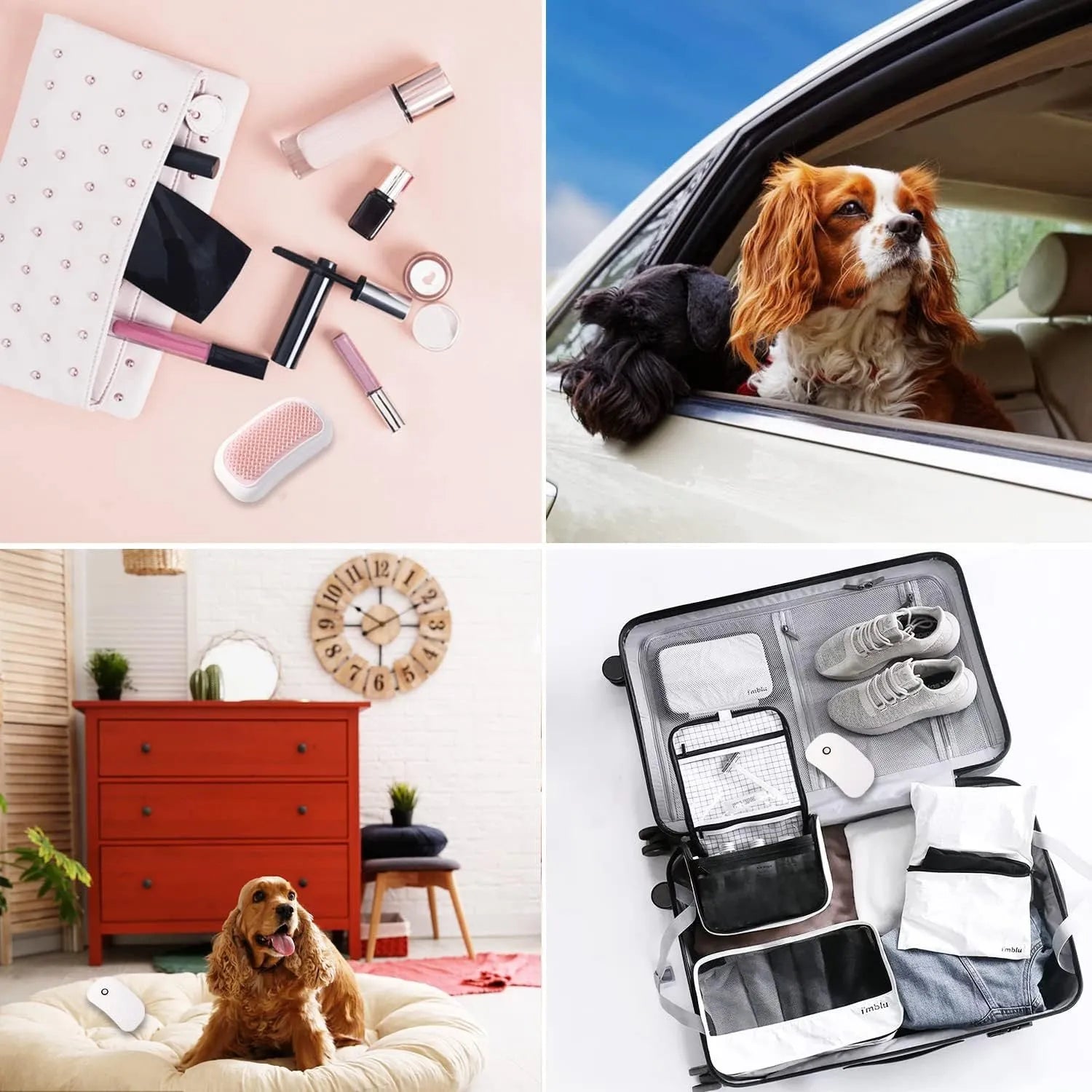 Pink electric pet massage brush with TPE comb teeth for grooming cats and dogs