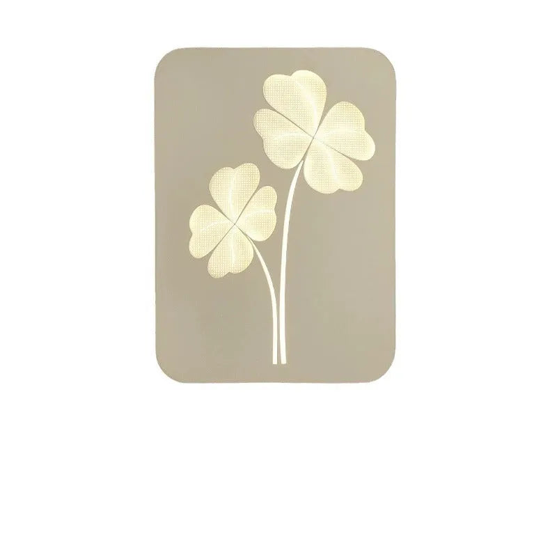 White or pink three-colour LED bedside wall lamp with acrylic shade and iron construction