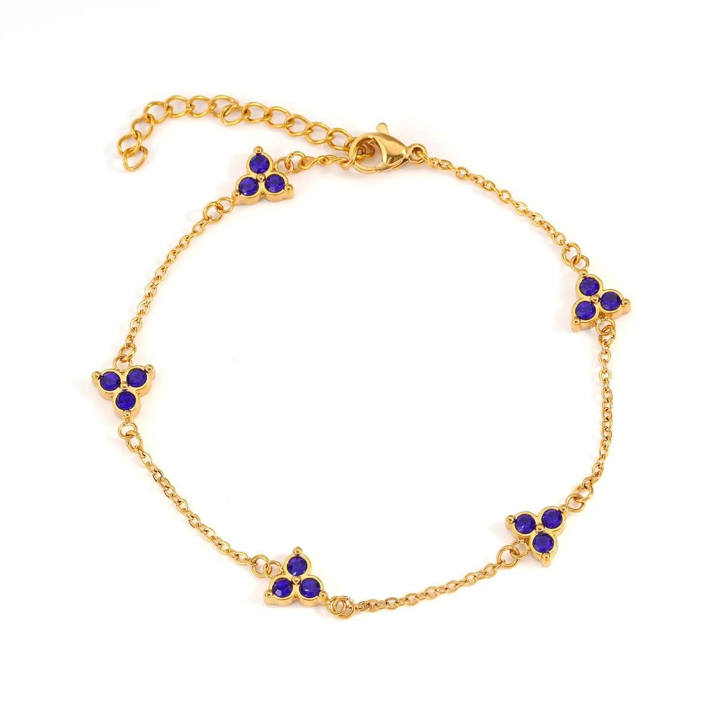 Women's geometric triangular bracelet with zircon gemstone in stainless steel gold tone or steel tone finish